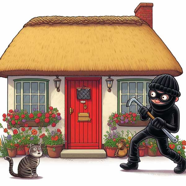 burglar breaking into house